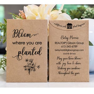 Real Estate Agent Business Cards Seed Packets, House Sales & Listing Agent Referral, Open House, Home Matchmaker, Referral Gift, Marketing