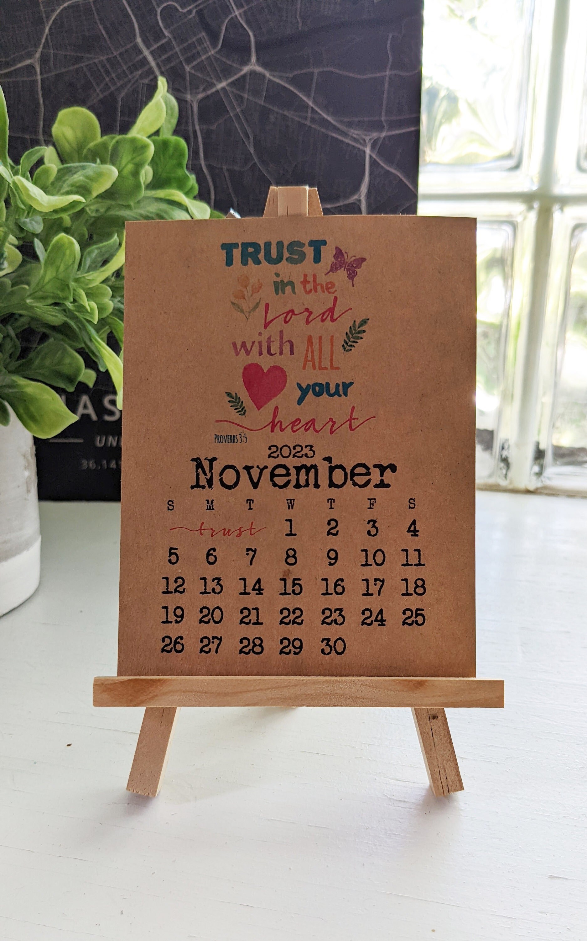 2023 Bible Verse Desk Calendar Calendar With Stand Gift for Etsy
