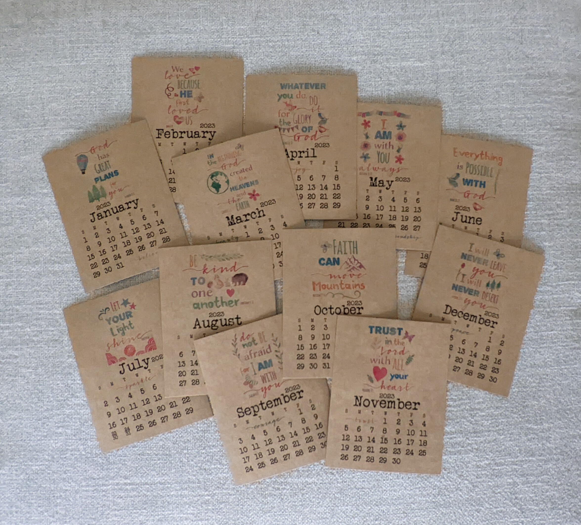 Bible Verse Calendar 2023 Desk Calendar With Stand Gift for - Etsy