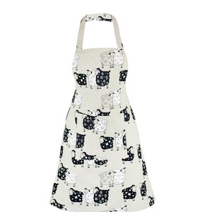Eco Organic Linen And Cotton Apron Rustic Stylish Apron Sheep Design Kitchen Apron