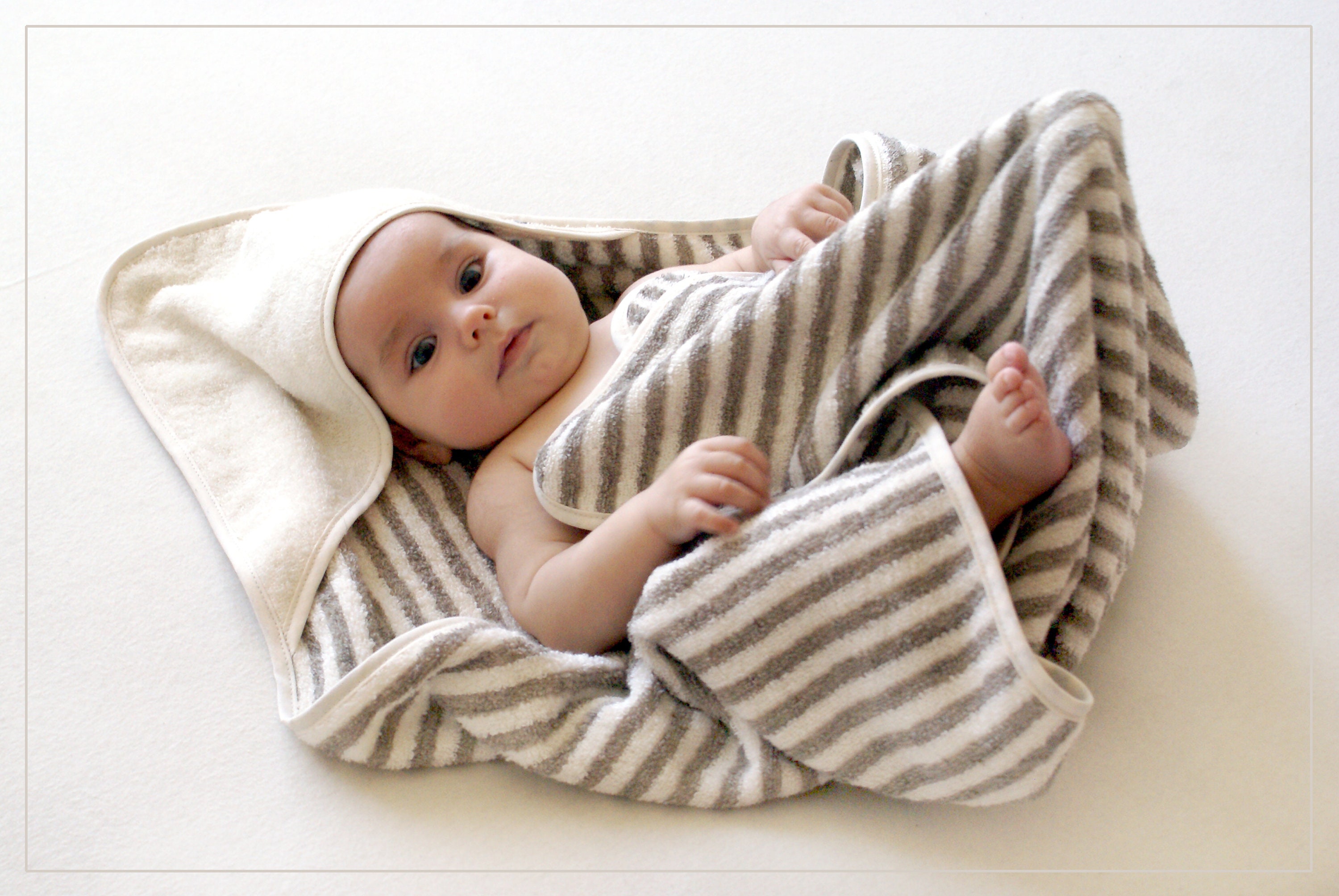 White Luxury Waffle Hooded Baby Towel