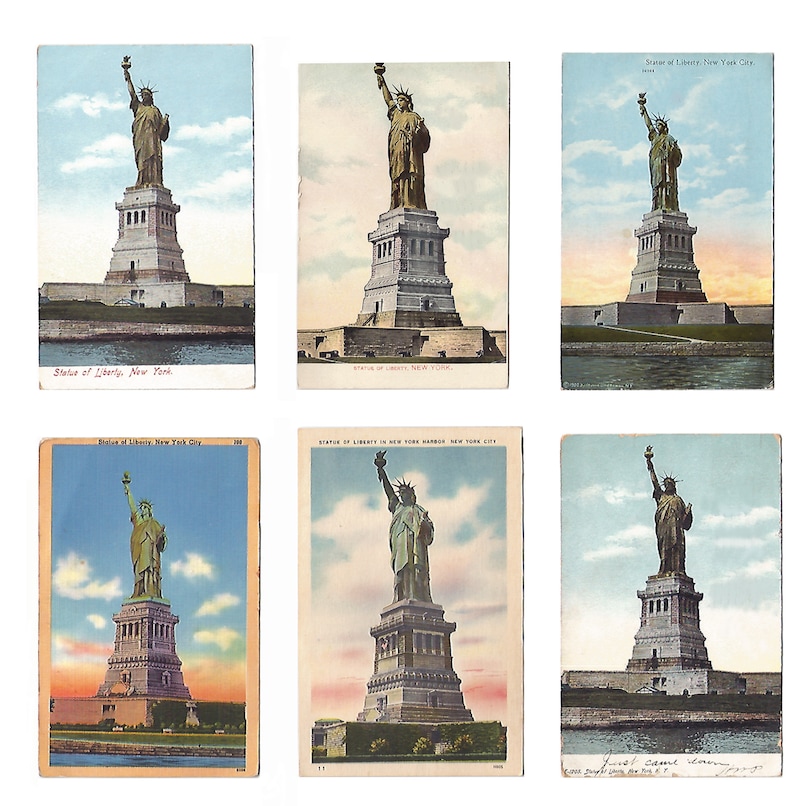 STATUES OF LIBERTY Postcard Collection Poster Fine Art Print Poster - Etsy