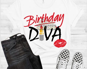 Birthday Diva Lipstick Digital Cut File