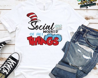 Social Worker of All Things, Reading Across America SVG, dxf, eps, png Instant Digital Download
