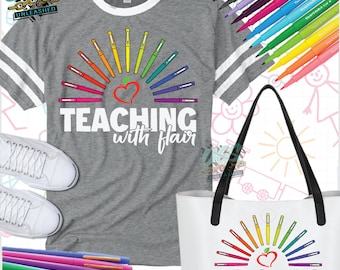 Teaching with Flair SVG, dxf, png, and eps Digital Cut File