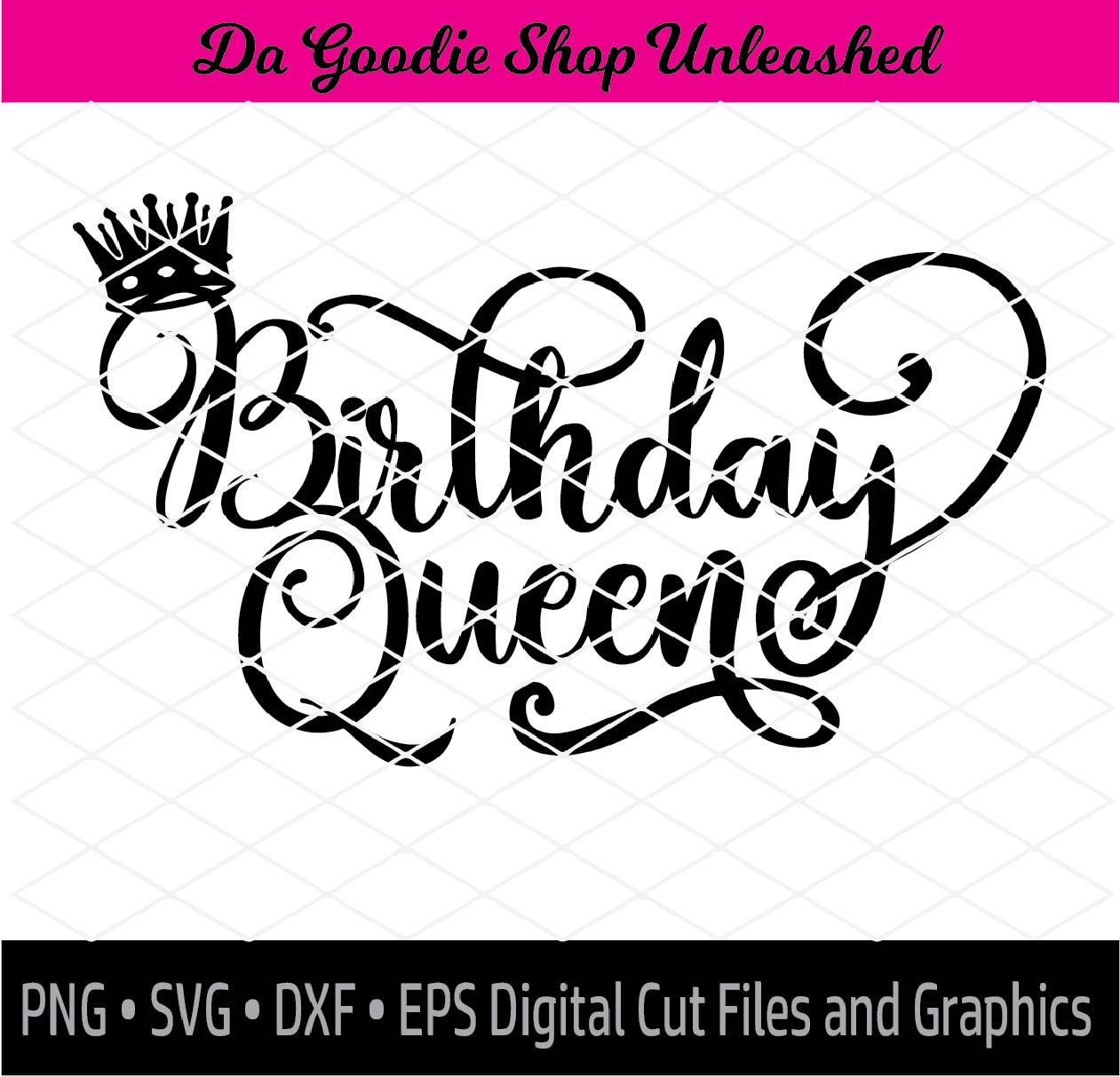 Download Birthday Queen with crown SVG dxf png eps | Etsy