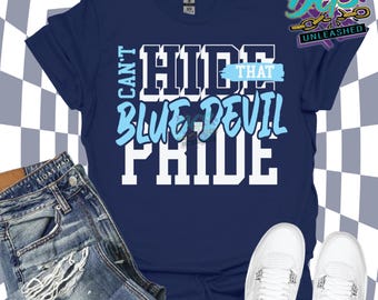 Blue Devil Pride SVG, dxf, eps, and png Digital Cut File, School Spirit Design, Game Day File, School Design