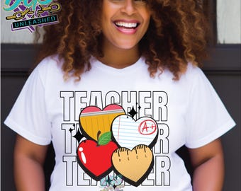 Teacher Hearts PNG ONLY! Digital Download