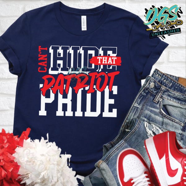 Can't Hide Pride-Patriots SVG, dxf, eps, and png Digital Cut File, School Spirit, Spirit Wear Design, Instant Digital Download