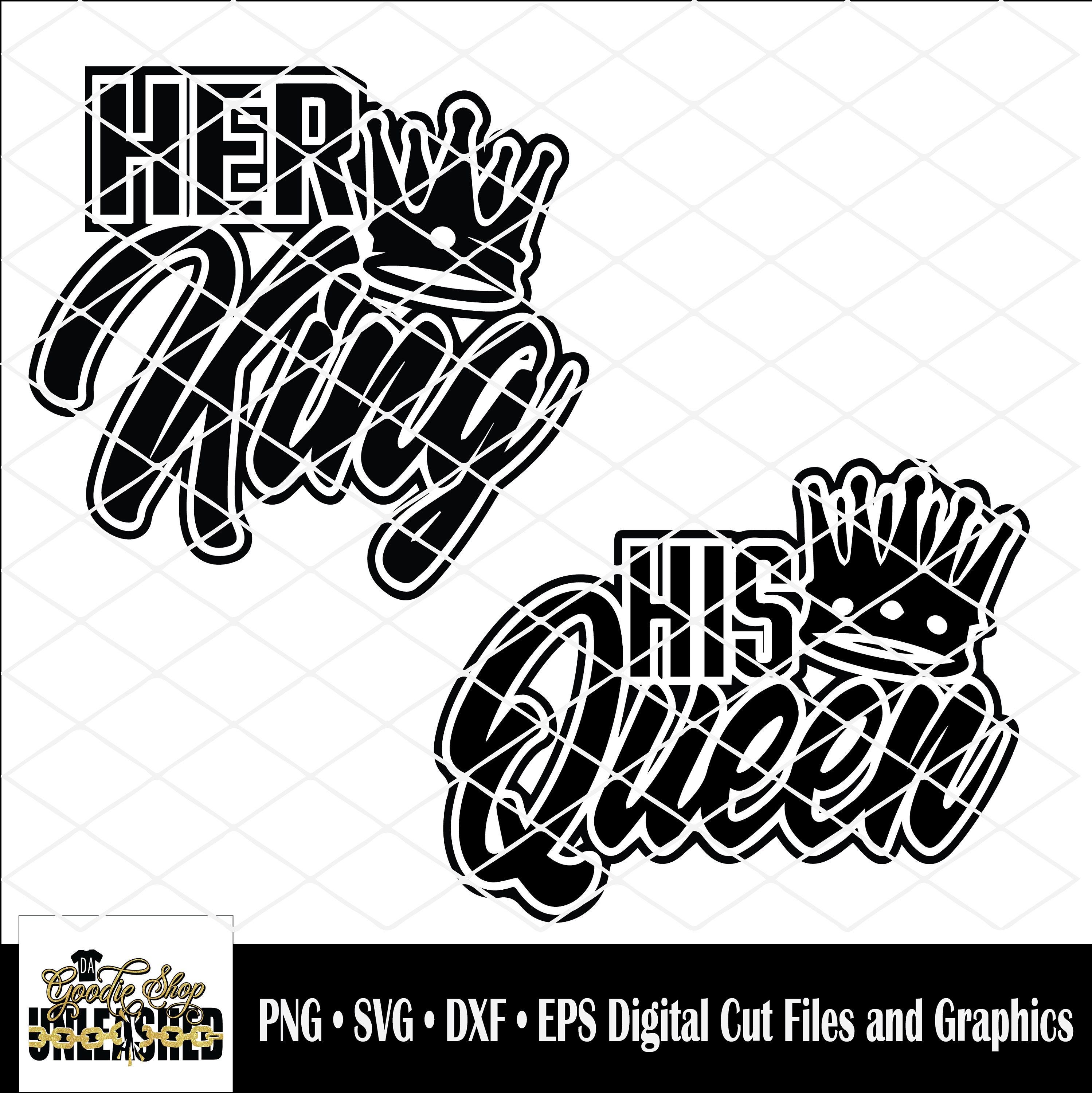 Her KingHis Queen SVG dxf eps and png Digital Cut File Etsy