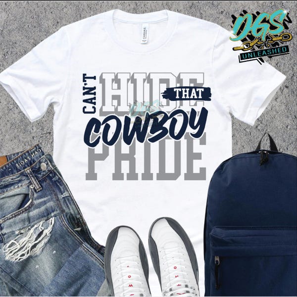 Can't Hide Pride-Cowboys SVG, dxf, eps, and png Digital Cut File, School Spirit, Spirit Wear Design, Instant Digital Download