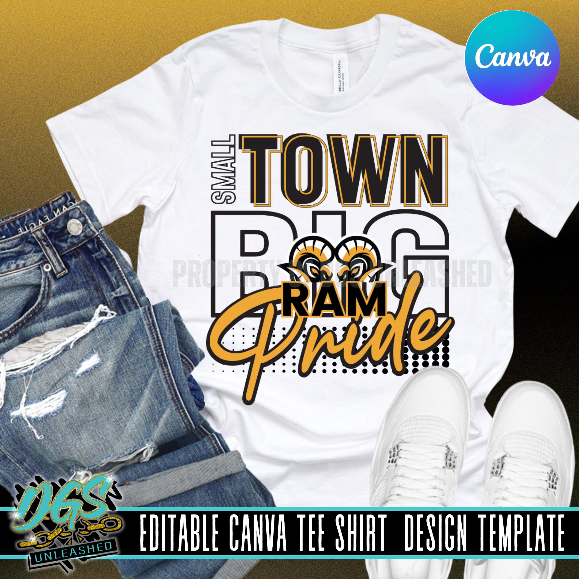 Small Town Big Spirit/Pride Editable Canva Template Digital Download