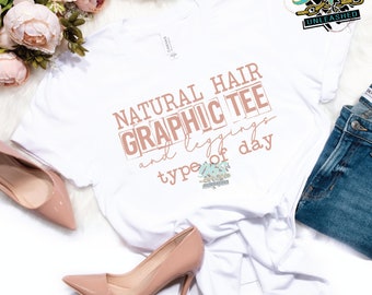 Natural Hair and Graphic Tee SVG, dxf, eps, and png Digital Design