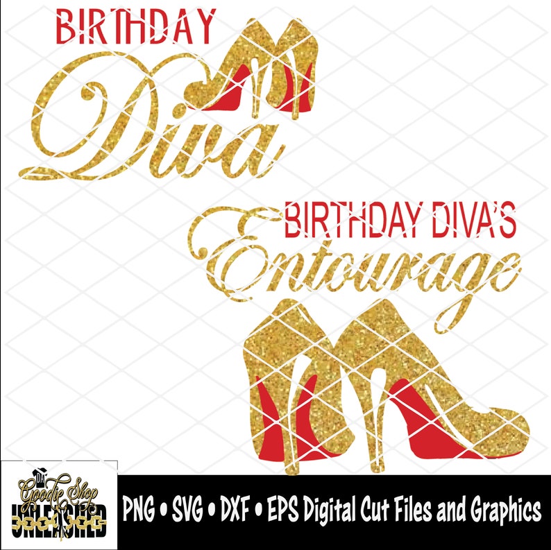 Download Birthday Diva Entourage Heels SVG dxf eps png Cut File | Etsy