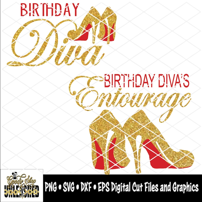 Download Birthday Diva Entourage Heels SVG dxf eps png Cut File | Etsy