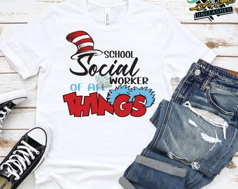 School Social Worker of All Things, Reading Across America SVG, dxf, eps, png Instant Digital Download