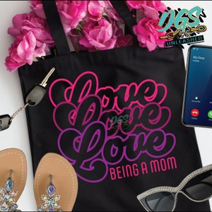Amore (3) Essere una mamma SVG, Dxf, Png, Eps Cricut Silhouette Design digitale e file di taglio
