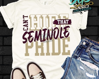 Can't Hide Pride-Seminole SVG, dxf, eps, and png Digital Cut File, Spirit Wear, School Pride, Football Season, High School Football