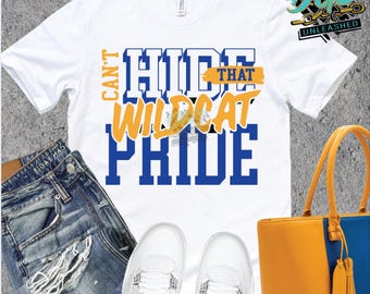 Can&#39;t Hide Pride-Wildcats SVG, dxf, eps, and png Digital Cut File, School Spirit, Spirit Wear Design, Instant Digital Download