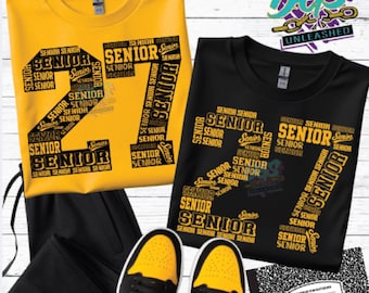 27 Senior Wordcloud SVG, dxf, eps, and png Digital Cut File