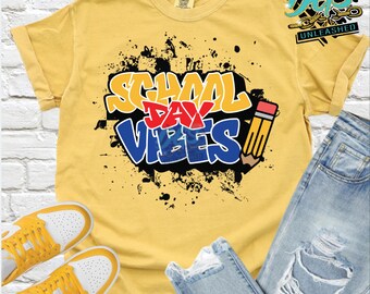 School Day Vibes SVG, dxf, eps, and png Digital Cut File, Digital Download