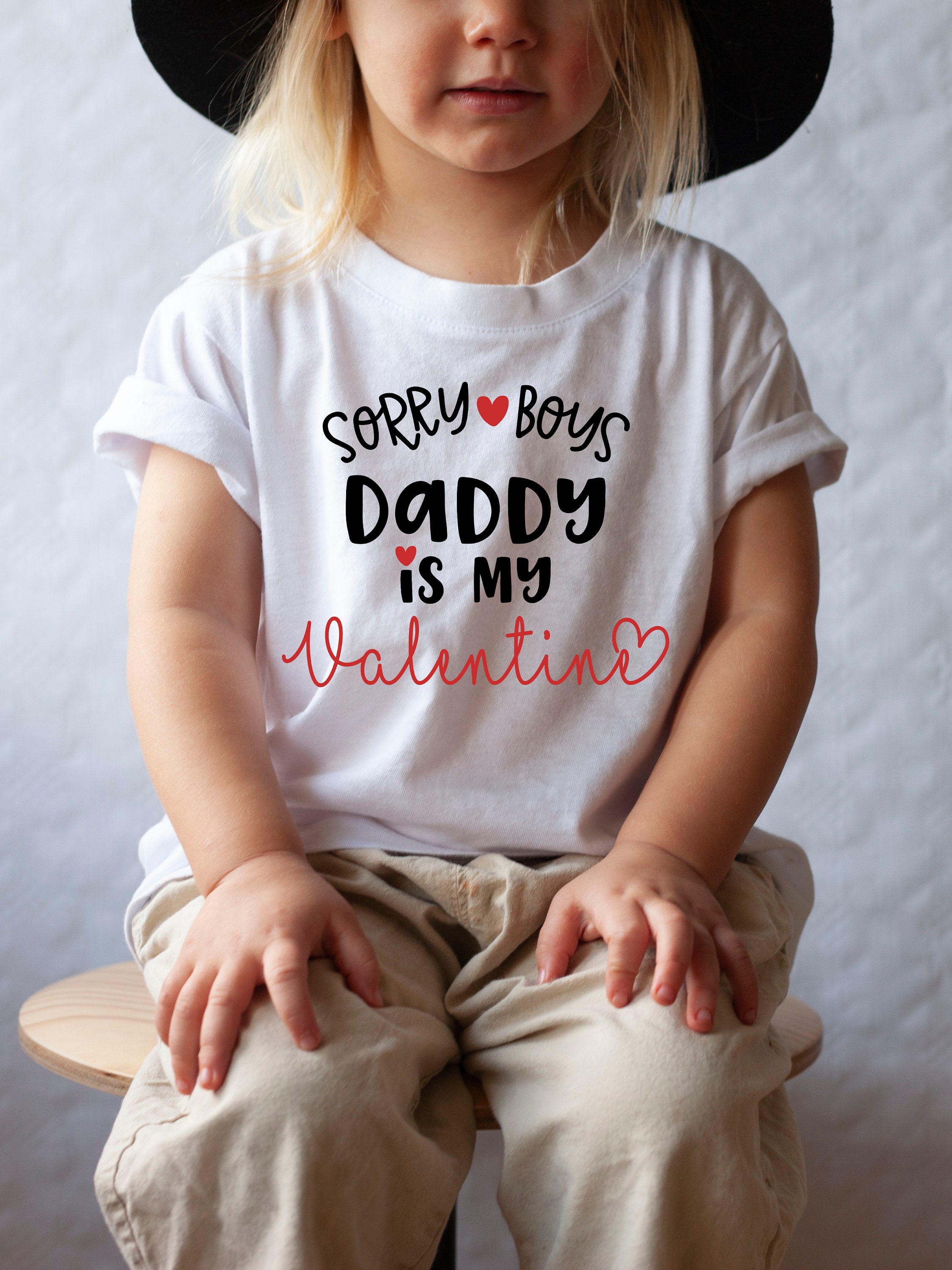 The perfect valentine's day outfit for toddler girls Sorry Boys Daddy Is My Valentine T-Shirt Toddler Girl Outfit | Etsy