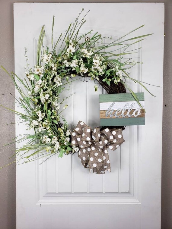 Rustic Wreath Farm House Wreath Country Decor Wedding Etsy