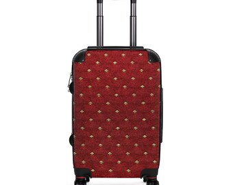 Burgundy Quilted Design Cabin Suitcase 