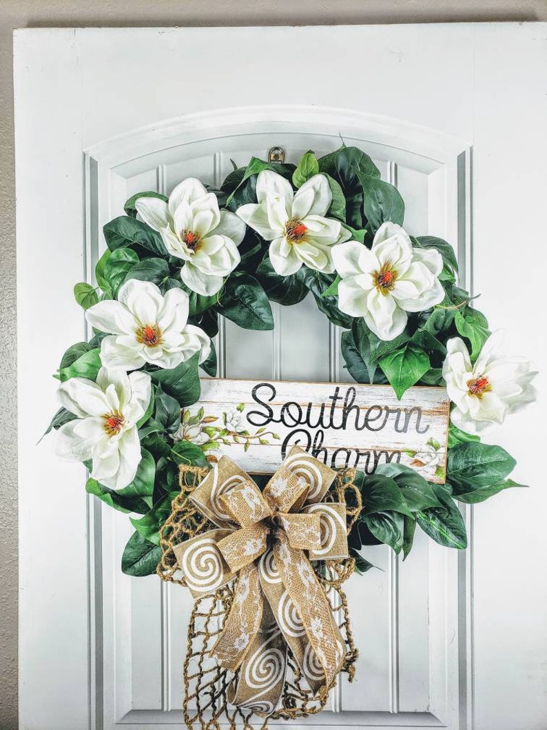 Magnolia Southern Charm Wreath Wedding Decor Country Decor Etsy