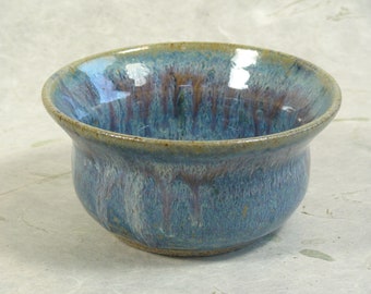 Crystal Glazed Flare Top Soap Bowl, Palm Bowl, Ceramic Bowl, Lathering Soap Bowl, Handmade, Kiln Fired Bowl, Trinket Dish, Trinket Bowl