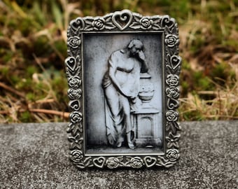 Grief Stricken, Cemetery Photography in Rose Heart Silver Frame
