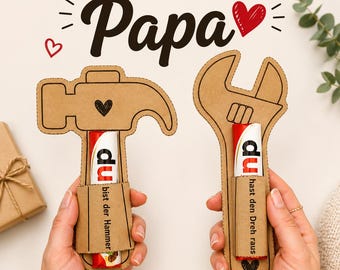 Vatertag Geschenk Papa | Duplo Karte | Du bist der Hammer | Karte mit Schokolade | Geschenk für Papa | lustiges Männer Geschenk