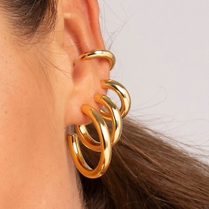 Chunky gold hoop earrings, Minimalist silver hoops, Dainty gold earrings, Dainty hoops, Delicate hoop earrings, Minimalist jewelry