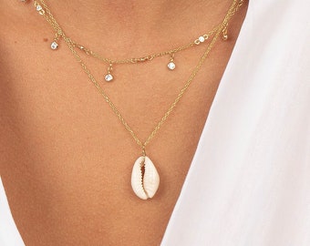 Collier coquillage cauri, collier coquillage or, collier coquillage Boho, collier sirène, collier plage, collier été, collier surf