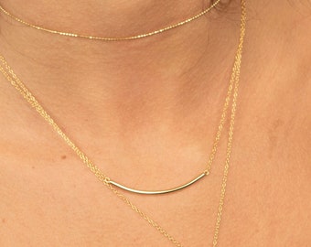 Bar necklace, Sideways bar necklace, gold dainty necklace, Minimalist necklace, Delicate necklace, Bar silver necklace, Everyday necklace