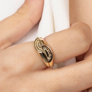 Gold Plated Sun Ring Set: Sterling Silver Minimalist Rings