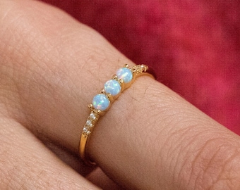 FULULAY Anillo De Plata Esterlina Chapada En Oro De 14 Quilates, Piedra Lunar Cortada A Mano, Labradorita/ópalo, Gran Regalo Para Mujer, Oro Amarillo, Sin Piedras Preciosas