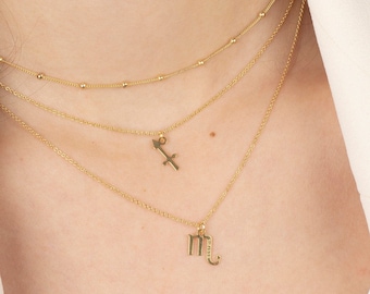 Gold Zodiac Necklace, Zodiac Jewelry, Dainty zodiac necklace, Horoscope necklace, Taurus necklace, Libra necklace, Zodiac sign necklace,