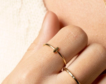 Bar dainty ring, Cross gold ring, Minimalist ring, Tiny ring, Stacking ring, Dainty ring, Thin ring, Delicate ring, Stackable ring