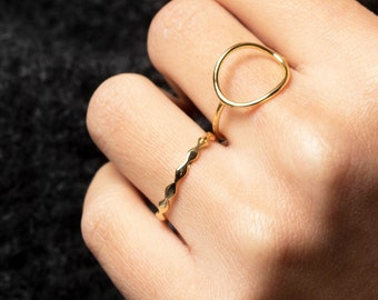 Gold Plated Sterling Silver Dainty Stacking Ring