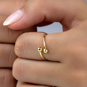 Dainty ball ring, Minimalist ring, Open gold ring, Dainty gold ring, Stackable ring, Delicate ring, Tiny gold ring, Ball ring, Silver ring