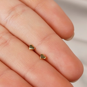 Tiny gold studs, Heart studs, Small heart earrings, Gold studs, Silver studs, Minimal earrings, Tiny earrings, Dainty earrings, Silver 925