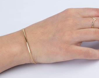 Dainty Tubular Bracelet: 18k Gold Plated Sterling Silver