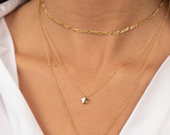Tiny Star Necklace: 18k Gold Plated Sterling Silver