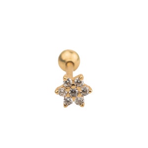 CZ Star-tragusoorbel: 18k vergulde sterlingzilveren helixpiercing