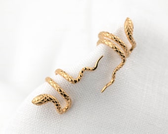 Snake ear cuff, Conch ear cuff, Huggie ear cuff, Gold ear cuff, Serpent ear cuff, Silver ear cuff, dainty ear cuff, delicate ear cuff