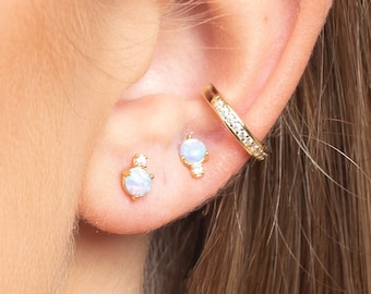 Opal earrings, Stud earrings, Dainty stud earrings, Minimalist earrings, Cz Opal earrings, Tiny studs, Minimalist jewelry, Dainty studs