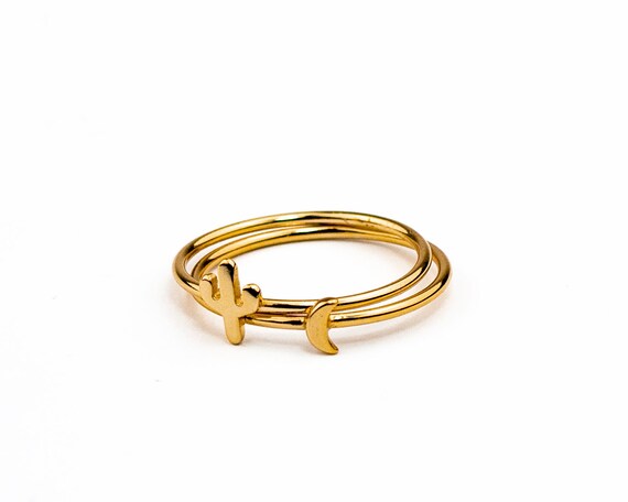 925 Sterling Silver Cactus Ring Gold Cactus Ring Dainty Ring Minimal Ring Delicate Ring Stacking Ring Stackable Ring Tiny Ring Gold Etsy Canada