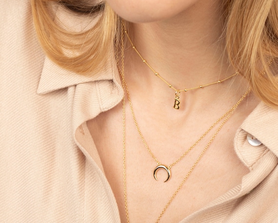 Moon Necklace, Crescent Moon Necklace, Horn Necklace, Tiny Moon