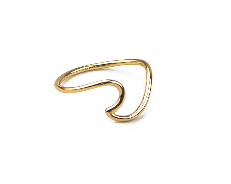 Gold wave ring, 18k gold wave ring, Sterling silver Wave ring, Dainty wave ring, Ocean ring, Stacking rings, Beach ring gold wave Gold